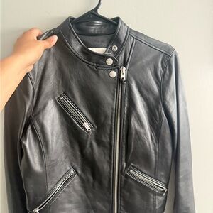 Coach Black Leather Moto Jacket
